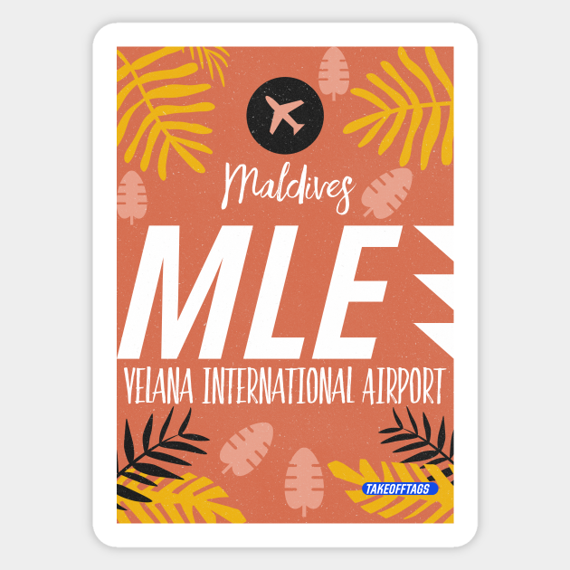 MLE Male airport code Airports Sticker TeePublic